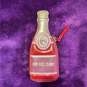 VERY RARE♠️HARD TO FIND♠️Kate Spade Pop Fizz Clink! Champagne Bottle Coin Purse